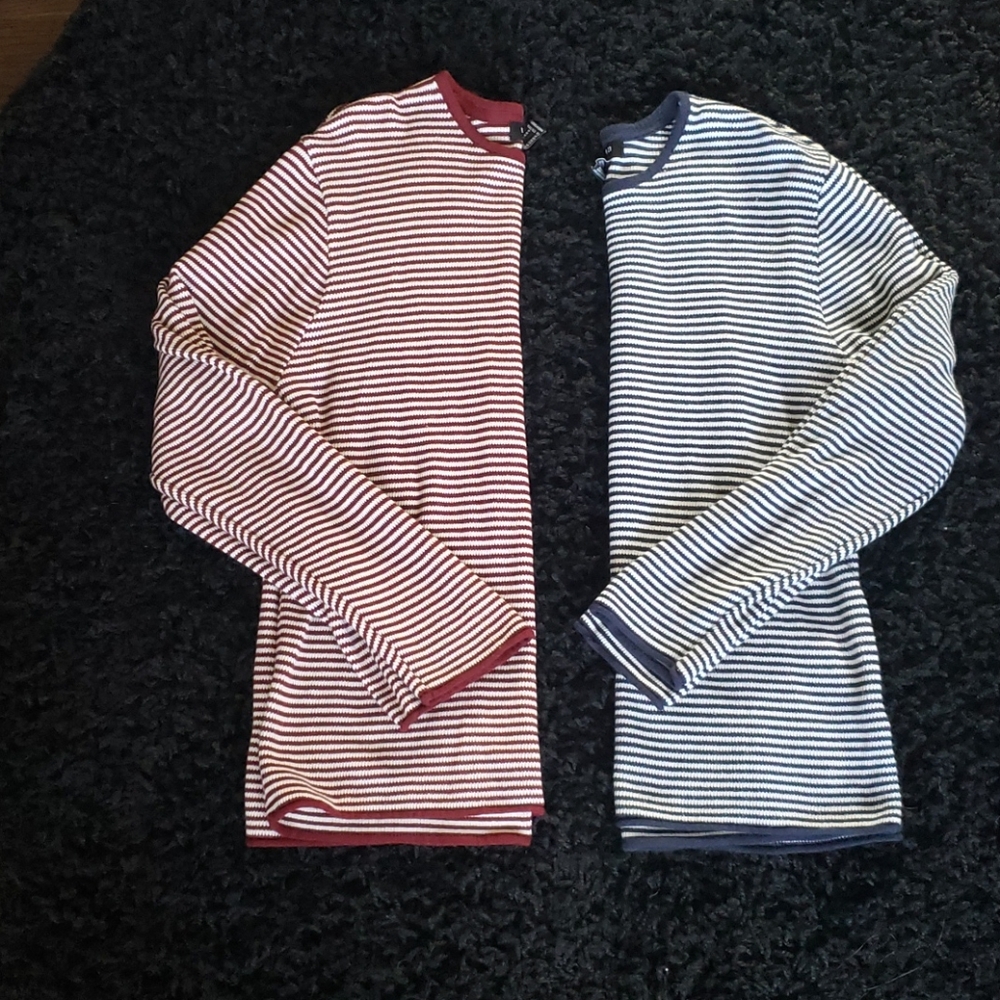 Men's F21 (2) Horizontal Stripe Long Sleeve Shirts